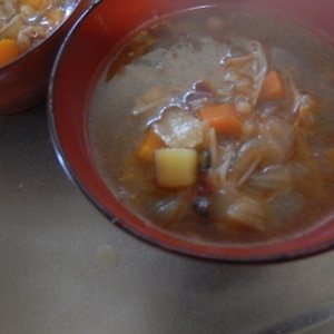 カレールー1つで作る野菜スープ